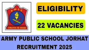 Army Public School Jorhat Recruitment 2025