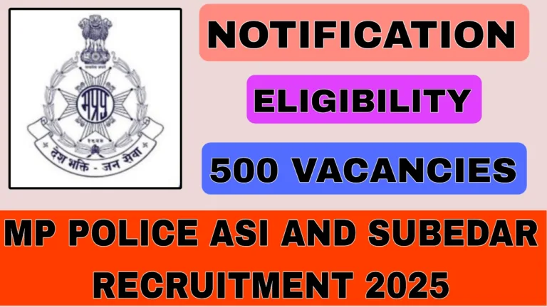 MP Police ASI and Subedar Recruitment 2025