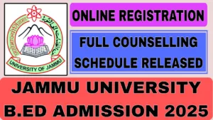 Jammu University B.Ed Admission 2025
