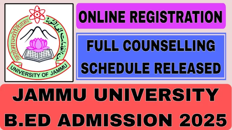 Jammu University B.Ed Admission 2025