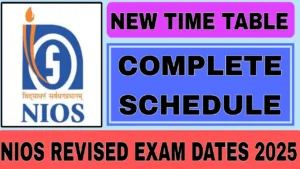 NIOS Revised Exam Dates 2025