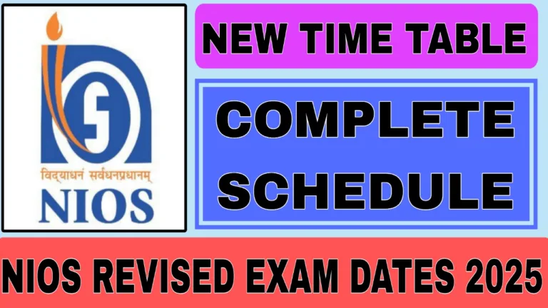NIOS Revised Exam Dates 2025