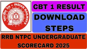 RRB NTPC Undergraduate Scorecard 2025